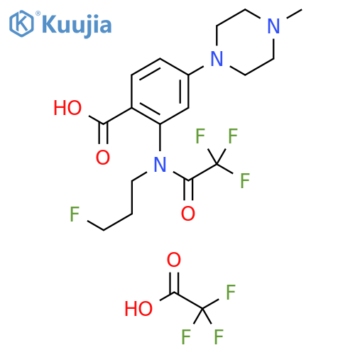 2-[(3-fluoropropyl)(trifluoroacetyl)amino]-4-(4-methylpiperazin-1-yl)benzoic acid trifluoroacetate structure