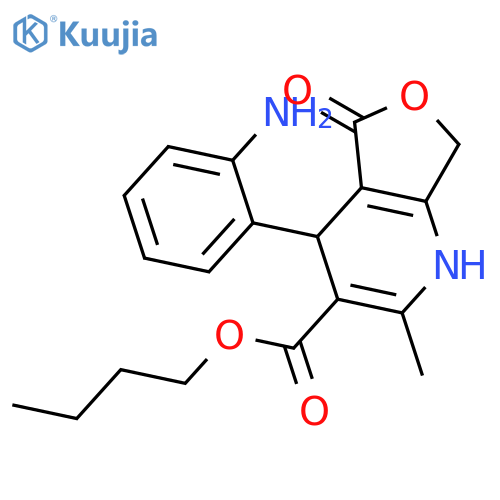 Furo[3,4-b]pyridine-3-carboxylic acid, 4-(2-aminophenyl)-1,4,5,7-tetrahydro-2-methyl-5-oxo-, butyl ester structure