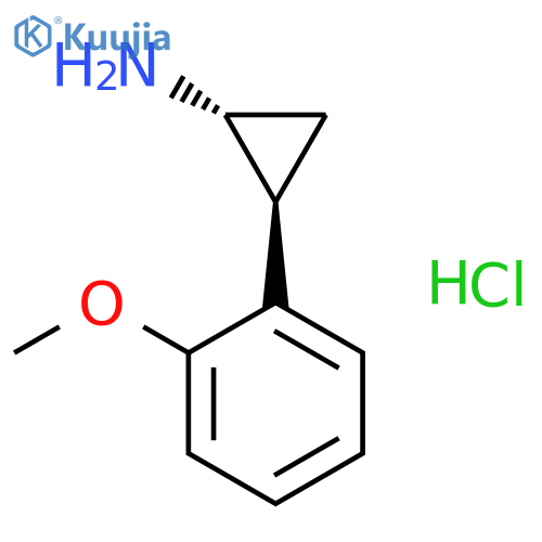 Cyclopropanamine, 2-(2-methoxyphenyl)-, hydrochloride, trans-(-)- structure