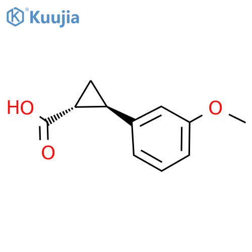 Cyclopropanecarboxylic acid, 2-(3-methoxyphenyl)-, (1R,2R)- structure