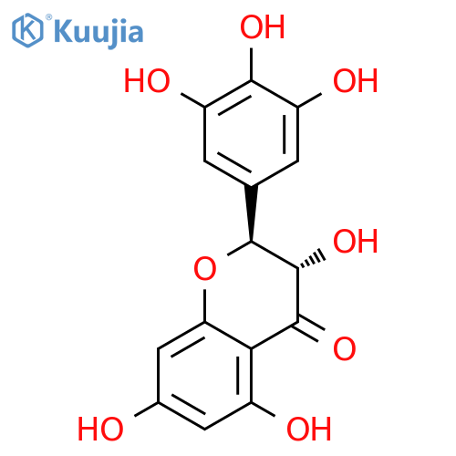 4H-1-Benzopyran-4-one, 2,3-dihydro-3,5,7-trihydroxy-2-(3,4,5-trihydroxyphenyl)-, (2S-trans)- structure