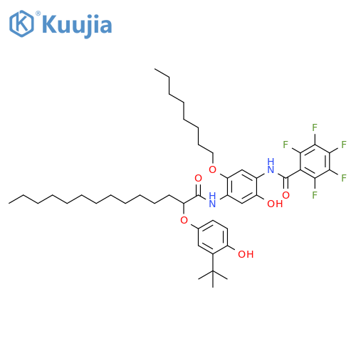 Benzamide,N-[4-[[2-[3-(1,1-dimethylethyl)-4-hydroxyphenoxy]-1-oxotetradecyl]amino]-2-hydroxy-5-(octyloxy)phenyl]-2,3,4,5,6-pentafluoro- structure