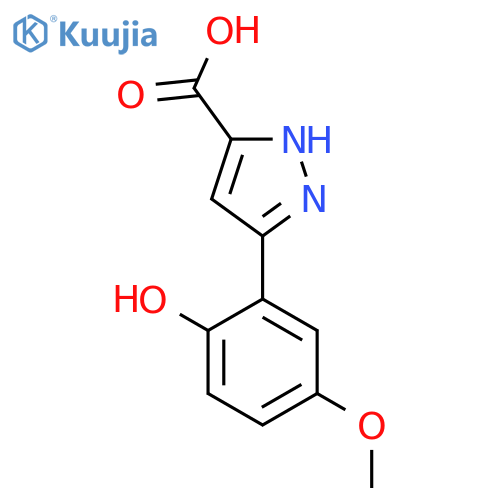 5-(2-hydroxy-5-methoxyphenyl)-1H-pyrazole-3-carboxylic acid structure