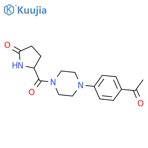 Piperazine, 1-(4-acetylphenyl)-4-[(5-oxo-2-pyrrolidinyl)carbonyl]- structure