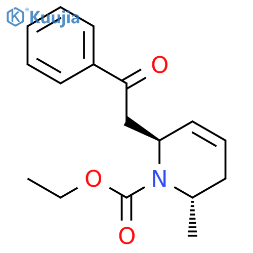 1(2H)-Pyridinecarboxylic acid, 3,6-dihydro-2-methyl-6-(2-oxo-2-phenylethyl)-, ethyl ester, trans- structure
