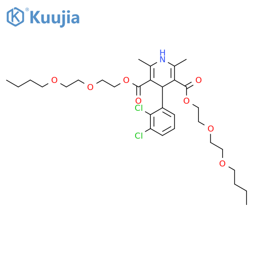 3,5-Pyridinedicarboxylic acid, 4-(2,3-dichlorophenyl)-1,4-dihydro-2,6-dimethyl-, bis[2-(2-butoxyethoxy)ethyl] ester structure