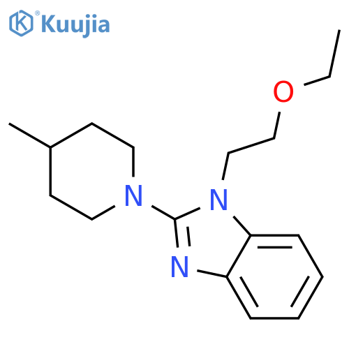 1H-Benzimidazole, 1-(2-ethoxyethyl)-2-(4-methyl-1-piperidinyl)- structure