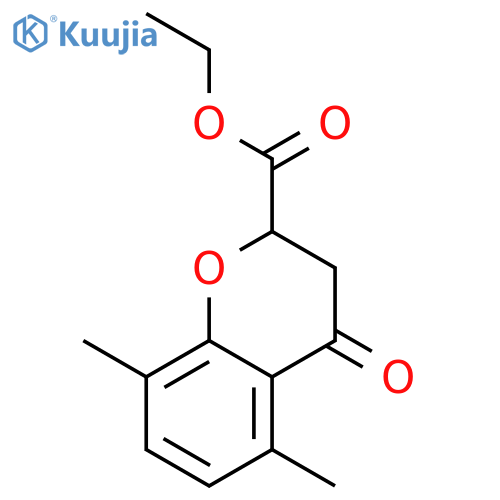 2H-1-Benzopyran-2-carboxylic acid, 3,4-dihydro-5,8-dimethyl-4-oxo-, ethyl ester structure