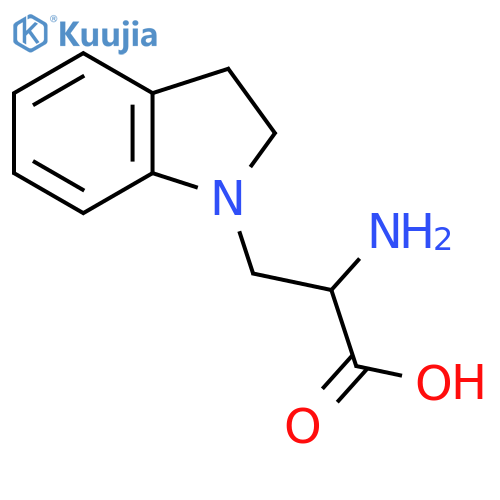 2-amino-3-(2,3-dihydro-1H-indol-1-yl)propanoic acid structure