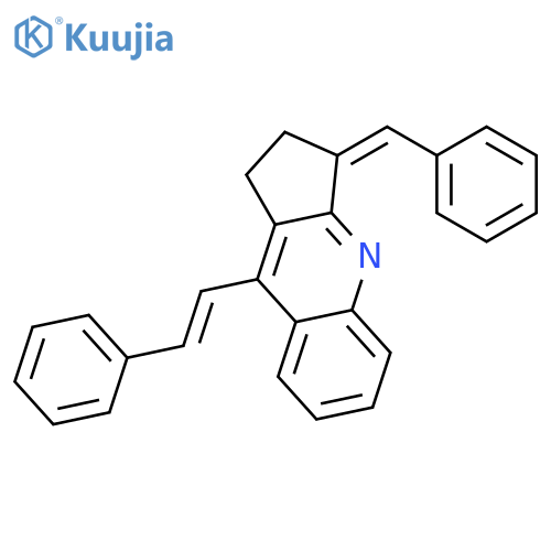 1H-Cyclopenta[b]quinoline, 2,3-dihydro-9-(2-phenylethenyl)-3-(phenylmethylene)- structure