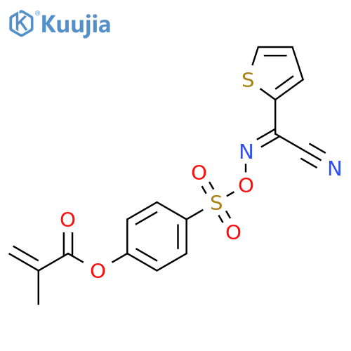 2-Propenoic acid, 2-methyl-, 4-[[[(cyano-2-thienylmethylene)amino]oxy]sulfonyl]phenyl ester structure