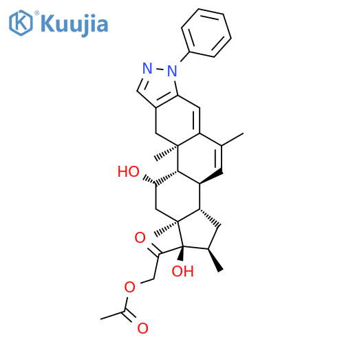 2'H-Pregna-2,4,6-trieno[3,2-c]pyrazol-20-one,21-(acetyloxy)-11,17-dihydroxy-6,16-dimethyl-2'-phenyl-, (11b,16a)- structure