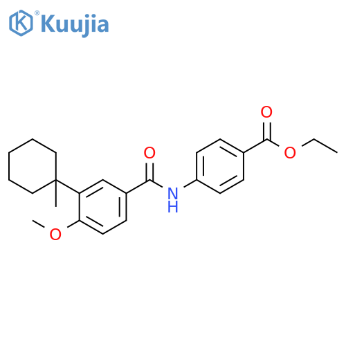 Benzoic acid, 4-[[4-methoxy-3-(1-methylcyclohexyl)benzoyl]amino]-,ethyl ester structure