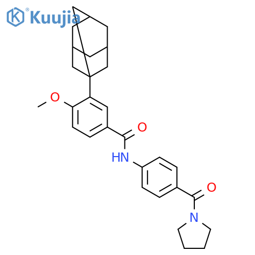 Benzamide, 4-methoxy-N-[4-(1-pyrrolidinylcarbonyl)phenyl]-3-tricyclo[3.3.1.13,7]dec- 1-yl- structure