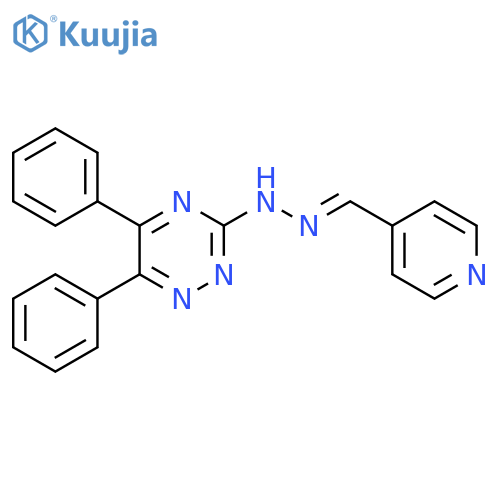 5,6-diphenyl-3-[(E)-2-[(pyridin-4-yl)methylidene]hydrazin-1-yl]-1,2,4-triazine structure