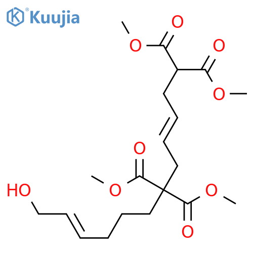 3,10-Dodecadiene-1,1,6,6-tetracarboxylic acid, 12-hydroxy-, tetramethyl ester, (E,E)- structure