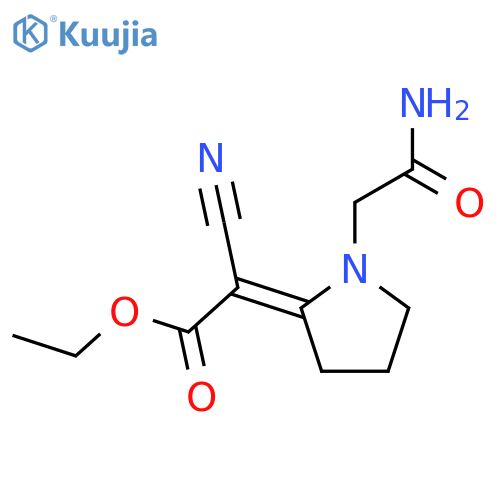 Acetic acid,2-[1-(2-amino-2-oxoethyl)-2-pyrrolidinylidene]-2-cyano-, ethyl ester structure