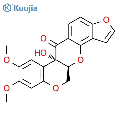 [1]Benzopyrano[3,4-b]furo[2,3-h][1]benzopyran-6(6aH)-one,12,12a-dihydro-6a-hydroxy-8,9-dimethoxy-, (6aS,12aS)- structure