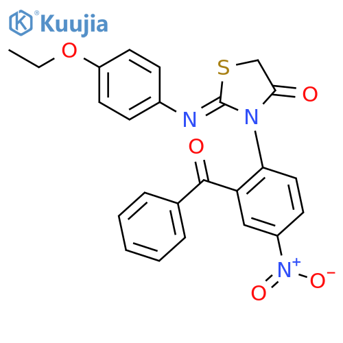 4-Thiazolidinone,3-(2-benzoyl-4-nitrophenyl)-2-[(4-ethoxyphenyl)imino]- structure