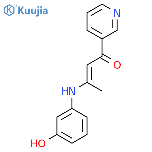 3-(3-hydroxyphenyl)amino-1-(pyridin-3-yl)but-2-en-1-one structure
