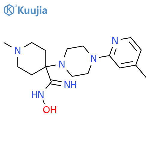 N'-hydroxy-1-methyl-4-4-(4-methylpyridin-2-yl)piperazin-1-ylpiperidine-4-carboximidamide structure