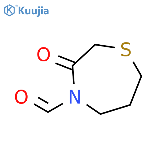 1,4-Thiazepine-4(5H)-carboxaldehyde, tetrahydro-3-oxo- (9CI) structure