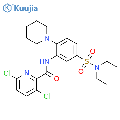 3,6-Dichloro-N-[5-[(diethylamino)sulfonyl]-2-(1-piperidinyl)phenyl]-2-pyridinecarboxamide structure