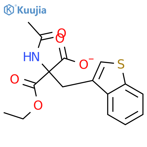 Propanedioic acid, (acetylamino)(benzo[b]thien-3-ylmethyl)-, monoethyl ester structure