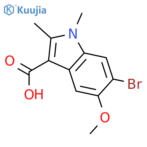 6-Bromo-5-methoxy-1,2-dimethyl-1H-indole-3-carboxylic acid structure