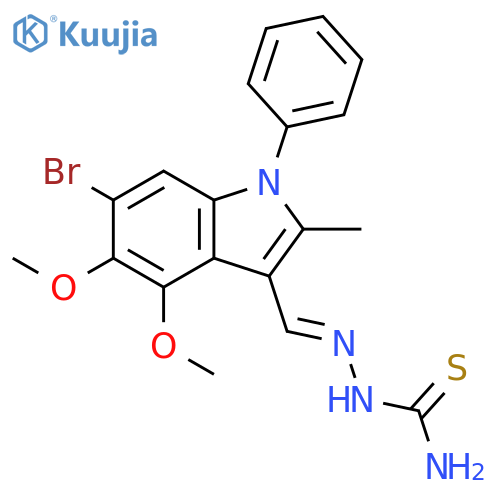 Hydrazinecarbothioamide, 2-[(6-bromo-4,5-dimethoxy-2-methyl-1-phenyl-1H-indol-3-yl)methylene]- structure