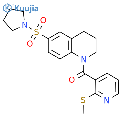 1-[2-(Methylsulfanyl)pyridine-3-carbonyl]-6-(pyrrolidine-1-sulfonyl)-1,2,3,4-tetrahydroquinoline structure