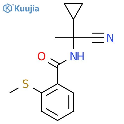 N-(1-cyano-1-cyclopropylethyl)-2-(methylsulfanyl)benzamide structure
