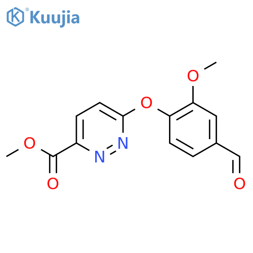Methyl 6-(4-formyl-2-methoxyphenoxy)pyridazine-3-carboxylate structure