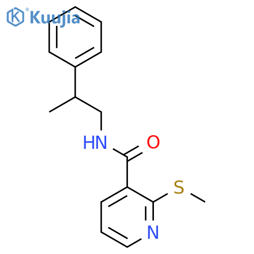 2-(methylsulfanyl)-N-(2-phenylpropyl)pyridine-3-carboxamide structure