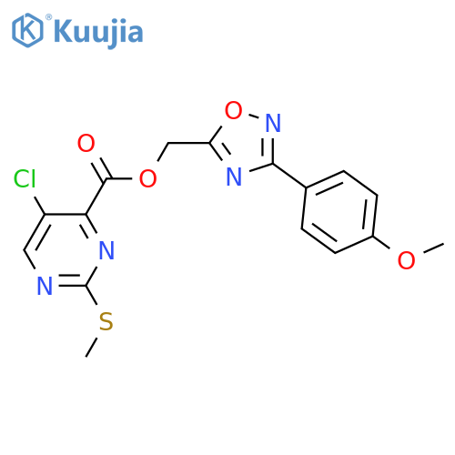 [3-(4-Methoxyphenyl)-1,2,4-oxadiazol-5-yl]methyl 5-chloro-2-(methylsulfanyl)pyrimidine-4-carboxylate structure