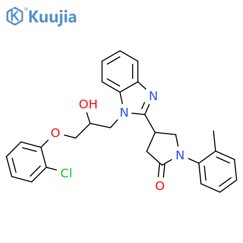 4-{1-[3-(2-chlorophenoxy)-2-hydroxypropyl]-1H-1,3-benzodiazol-2-yl}-1-(2-methylphenyl)pyrrolidin-2-one structure