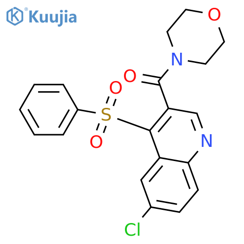 4-(benzenesulfonyl)-6-chloro-3-(morpholine-4-carbonyl)quinoline structure