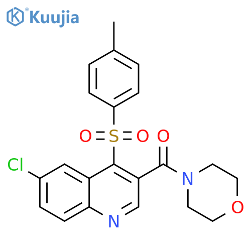 6-chloro-4-(4-methylbenzenesulfonyl)-3-(morpholine-4-carbonyl)quinoline structure