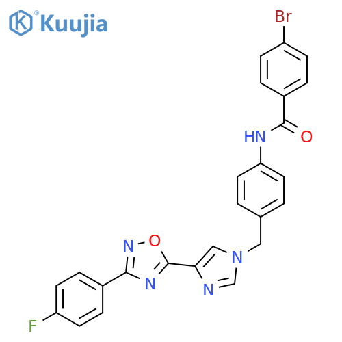 4-bromo-N-[4-({4-[3-(4-fluorophenyl)-1,2,4-oxadiazol-5-yl]-1H-imidazol-1-yl}methyl)phenyl]benzamide structure