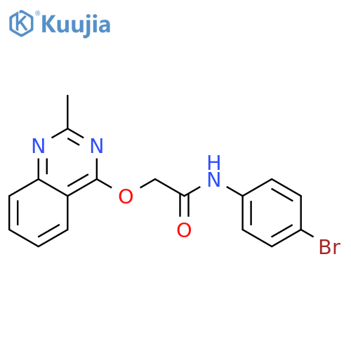 N-(4-bromophenyl)-2-[(2-methylquinazolin-4-yl)oxy]acetamide structure