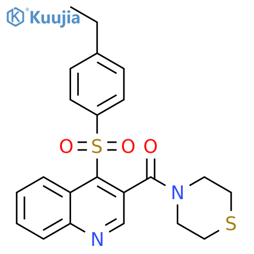 4-(4-ethylbenzenesulfonyl)-3-(thiomorpholine-4-carbonyl)quinoline structure