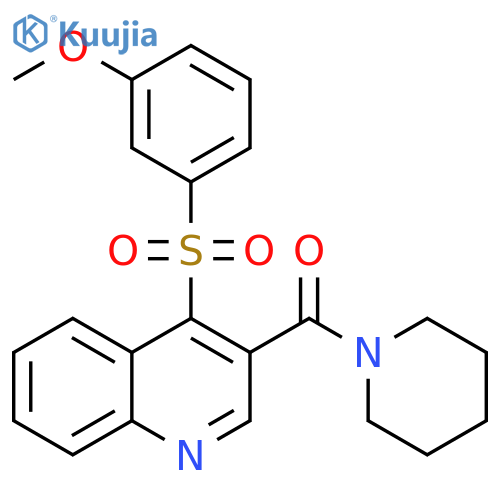 4-(3-methoxybenzenesulfonyl)-3-(piperidine-1-carbonyl)quinoline structure