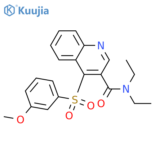 N,N-diethyl-4-(3-methoxybenzenesulfonyl)quinoline-3-carboxamide structure