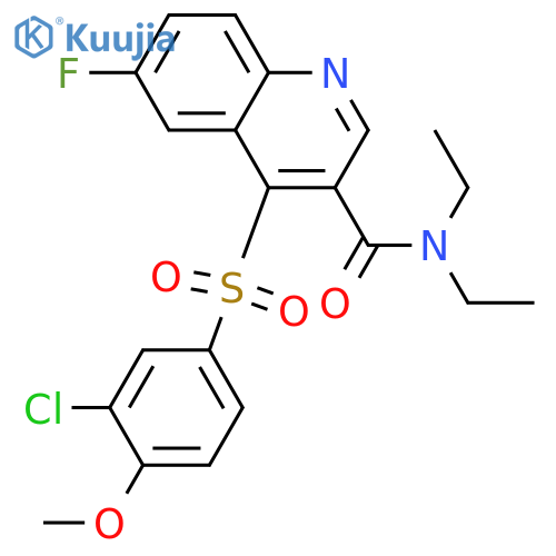 4-(3-chloro-4-methoxybenzenesulfonyl)-N,N-diethyl-6-fluoroquinoline-3-carboxamide structure