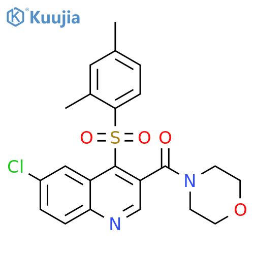 6-chloro-4-(2,4-dimethylbenzenesulfonyl)-3-(morpholine-4-carbonyl)quinoline structure
