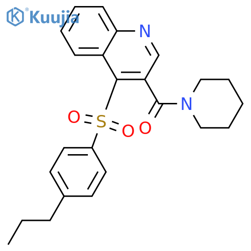 3-(piperidine-1-carbonyl)-4-(4-propylbenzenesulfonyl)quinoline structure