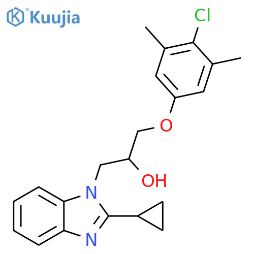 1-(4-chloro-3,5-dimethylphenoxy)-3-(2-cyclopropyl-1H-1,3-benzodiazol-1-yl)propan-2-ol structure