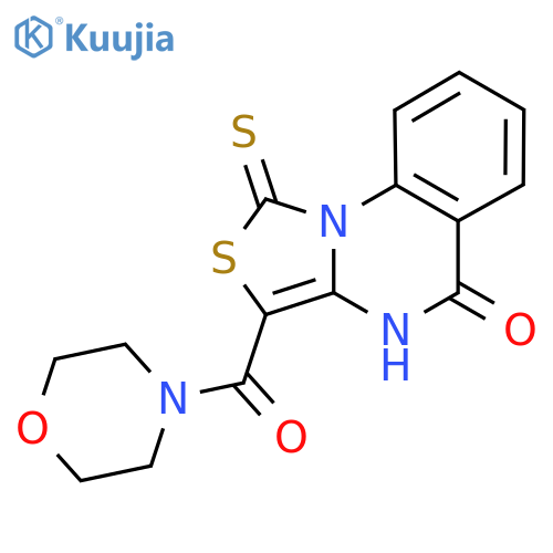 3-(morpholine-4-carbonyl)-1-sulfanylidene-1H,4H,5H-[1,3]thiazolo[3,4-a]quinazolin-5-one structure