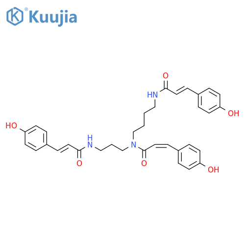 2-​Propenamide, 3-​(4-​hydroxyphenyl)​-​N-​[4-​[[(2E)​-​3-​(4-​hydroxyphenyl)​-​1-​oxo-​2-​propen-​1-​yl]​amino]​butyl]​-​N-​[3-​[[(2E)​-​3-​(4-​hydroxyphenyl)​-​1-​oxo-​2-​propen-​1-​yl]​amino]​propyl]​-​, (2Z)​- structure