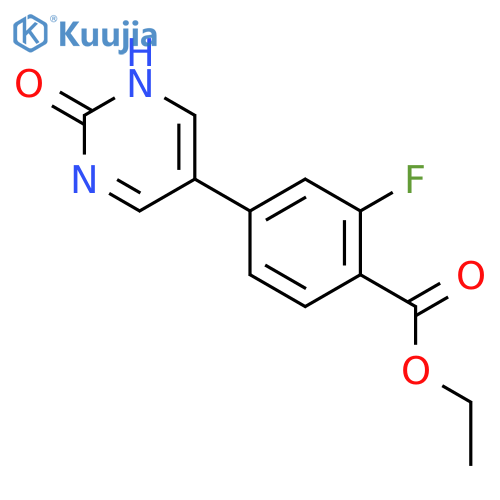 ethyl 2-fluoro-4-(2-oxo-1H-pyrimidin-5-yl)benzoate structure